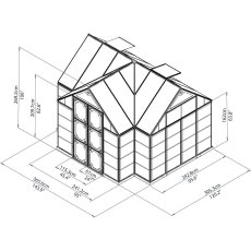 12 x 10 Palram Victory Orangery Garden Chalet - dimensions