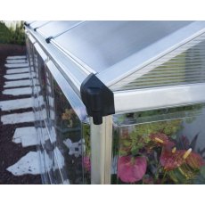 8 x 4 Palram Lean To Grow House Greenhouse in Silver - integral gutter