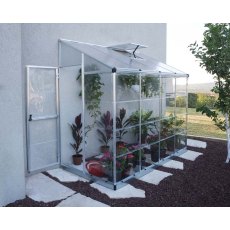 8 x 4 Palram Lean To Grow House Greenhouse in Silver - in situ