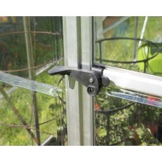 6 x 4 Palram Hybrid Greenhouse in Silver - door handle can be locked with a padlock