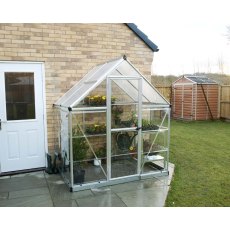 6 x 4 Palram Hybrid Greenhouse in Silver - in situ