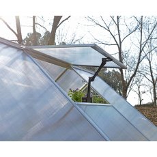 6 x 4 Palram Hybrid Greenhouse in Silver - single opening roof vent