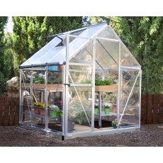 6 x 6 Palram Hybrid Greenhouse in Silver - in situ