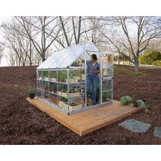 6 x 8 Palram Hybrid Greenhouse in Silver - in situ