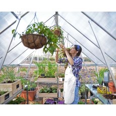 Palram Hybrid Greenhouse in Silver - interior