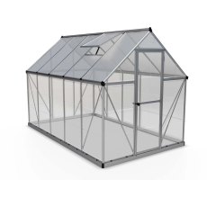 6 x 10 Palram Hybrid Greenhouse in Silver - isolated view