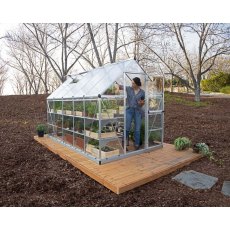 6 x 10 Palram Hybrid Greenhouse in Silver - in situ