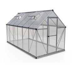 6 x 12 Palram Hybrid Greenhouse in Silver - isolated view