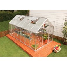 6 x 14 Palram Hybrid Greenhouse in Silver - in situ