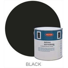 Protek Royal Exterior Paint 2.5 Litres - Black Colour Swatch with Pot