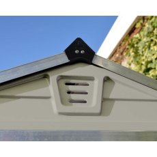 4 x 6 Palram Skylight Plastic Apex Shed - Tan - gable ventilation