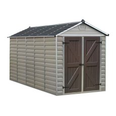 6x12 Palram Skylight Plastic Apex Shed - Tan - isolated