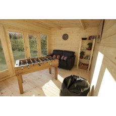 10 x 13 Forest Melbury Pent Log Cabin - interior set up as games room