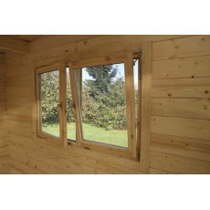 10 x 13 Forest Melbury Pent Log Cabin - opening window close up