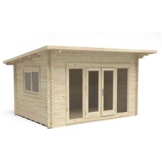 10 x 13 Forest Melbury Pent Log Cabin - 3/4 view