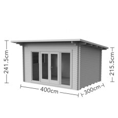 10 x 13 Forest Melbury Pent Log Cabin - dimensions