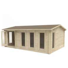 13 x 10  Forest Blakedown Log Cabin - 3/4 view doors open