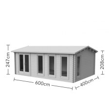 13 x 10  Forest Blakedown Log Cabin - dimensions