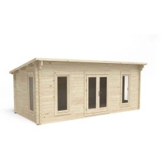 10 x 20 Forest Arley Pent Log Cabin - 3/4 view