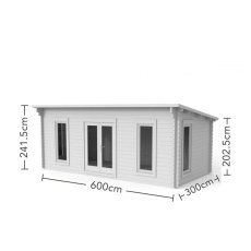 10 x 20 Forest Arley Pent Log Cabin - dimensions