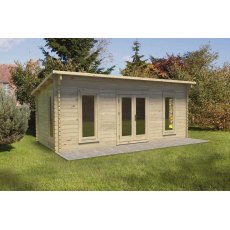 10 x 20 Forest Arley Pent Log Cabin - full view