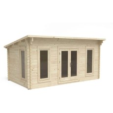 10 x 16 Forest Elmley Pent Log Cabin - 3/4 view