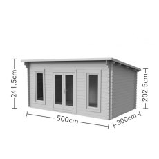 10 x 16 Forest Elmley Pent Log Cabin - dimensions