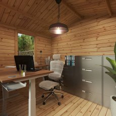 2.6m x 3.3m Mercia Log Cabin 19mm Logs - home office