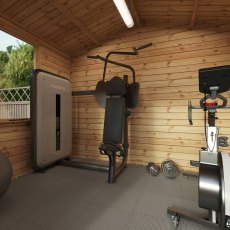 2.6m x 3.3m Mercia Log Cabin 19mm Logs - home gym