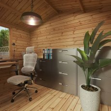 3.3m x 3m Mercia Log Cabin 19mm Logs - home office