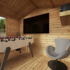 3.3m x 3m Mercia Log Cabin 19mm Logs - games room