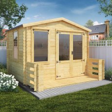 3.3m x 3.4m Mercia Log Cabin with Veranda 19mm Logs