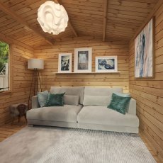 3.3m x 3.7m Mercia Log Cabin with Veranda 19mm Logs - home office