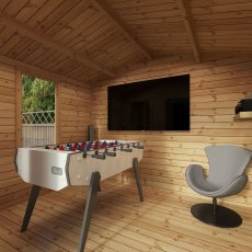 3.3m x 3.7m Mercia Log Cabin with Veranda 19mm Logs - living area