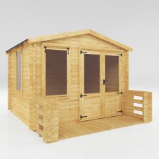 3.3m x 3.7m Mercia Log Cabin with Veranda 19mm Logs - floor plan