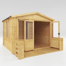 3.3m x 3.7m Mercia Log Cabin with Veranda 19mm Logs - dimensions