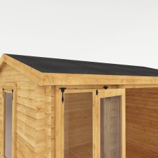 4m x 3m Mercia Reverse Apex Log Cabin - 19mm Logs - isolated roof view