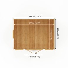 4m x 3m Mercia Reverse Apex Log Cabin - 19mm Logs - footprint