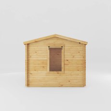Side view of Mercia Reverse Apex Log Cabin 13x10 with 19mm timber panels and side window.