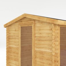3m x 2.5m Mercia Log Cabin - 19mm - isolated side angle view