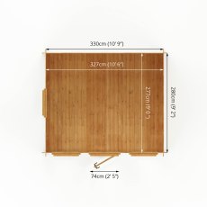 3.5m X 3m Mercia Log Cabin - 19mm - footprint