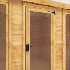 3.5m X 3m Mercia Log Cabin - 19mm - isolated door view