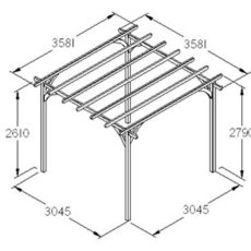 Forest Ultima Pergola - Pressure Treated - dimensions