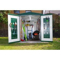 6 x 5 Biohort Europa 2 Metal Shed - In situ with doors open