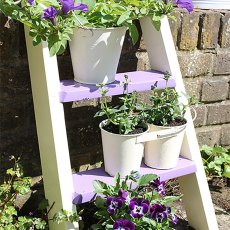 Thorndown Wood Paint 2.5 Litres - Cow Parsley White - Painted on wooden ladder