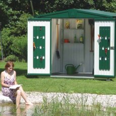 8 x 8 Biohort Europa 4 Metal Shed - In situ