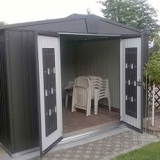 10 x 10 Biohort Europa 7 Metal Shed - Doors open