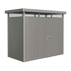 9 x 5 (2.75m x 1.55m) Biohort HighLine H1 Metal Shed - Single Door - Metallic Quartz Grey