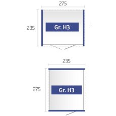 9 x 8 Biohort HighLine H3 Metal Shed - Single Door - Dimensions