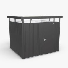 9 x 8 Biohort HighLine H3 Metal Shed - Single Door - Metallic Dark Grey